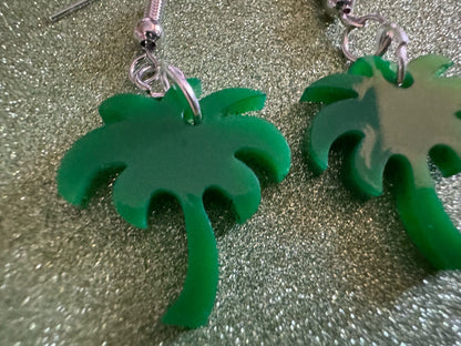 Mini Palm Tree Earrings: Laser Cut Acrylic Palm Trees, Summer Vibes, Coconuts, Beach, Hawaii, Gifts for Her/Him/Them