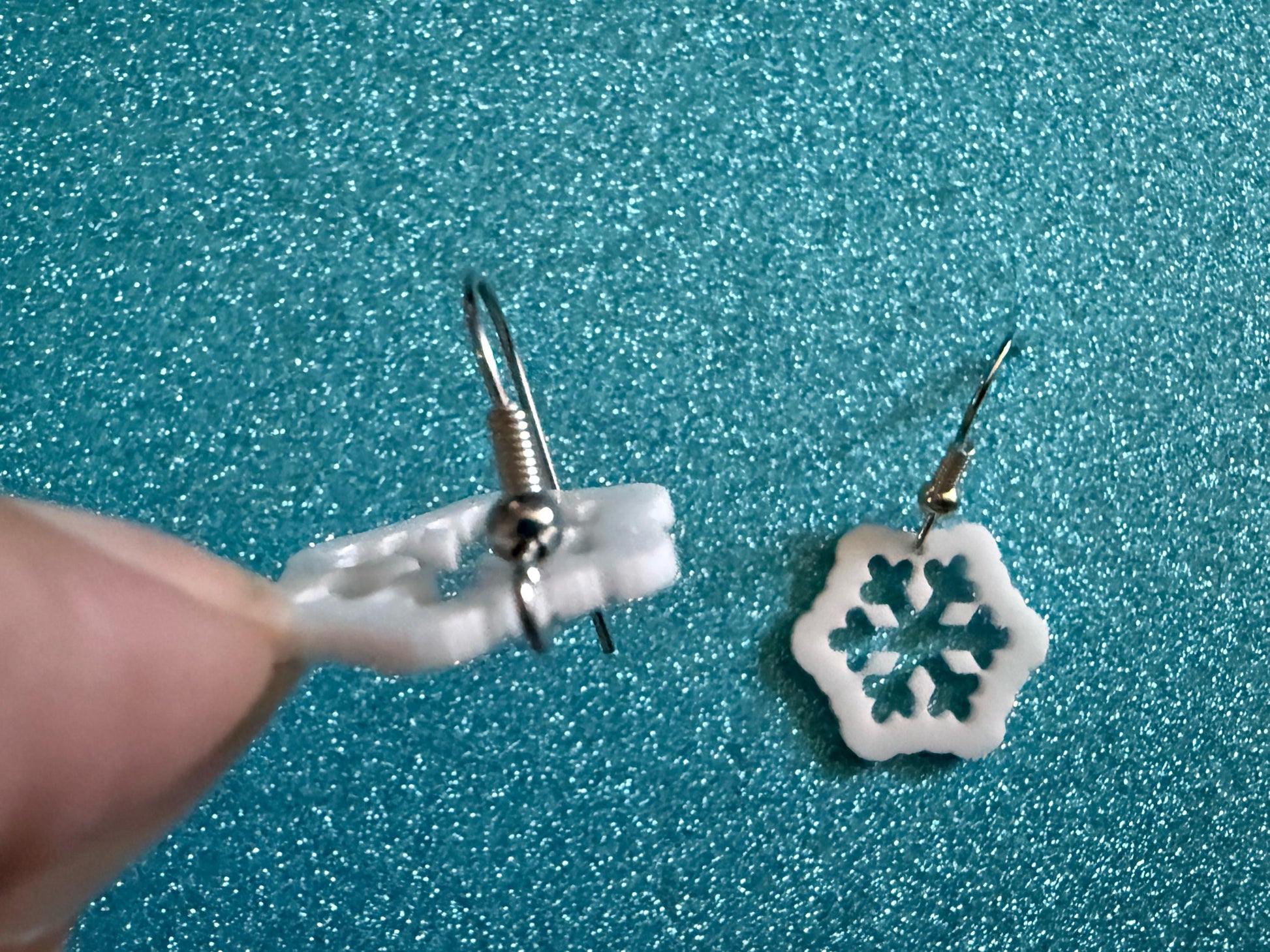 Mini Snowflake Earrings: Laser Cut Acrylic Snowflakes, Stormy Weather, Snowing, Snow Storm, Winter, Xmas, X-mas, Best Gifts for Her/Him/Them