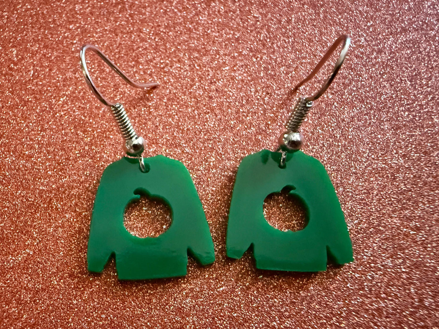Mini Sweater Earrings: Laser Cut Acrylic Ugly Christmas Sweaters, Fall, Autumn, Holidays, Pumpkin, Green, Best Gifts for Her/Him/Them