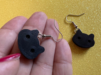 Minimalist Cat Earrings: 3D Printed Cats, Kitty, Kitten, Pussy Cat, Feline, Minimalism, Black Cat, White Cat, Best Gifts for Her/Him/Them