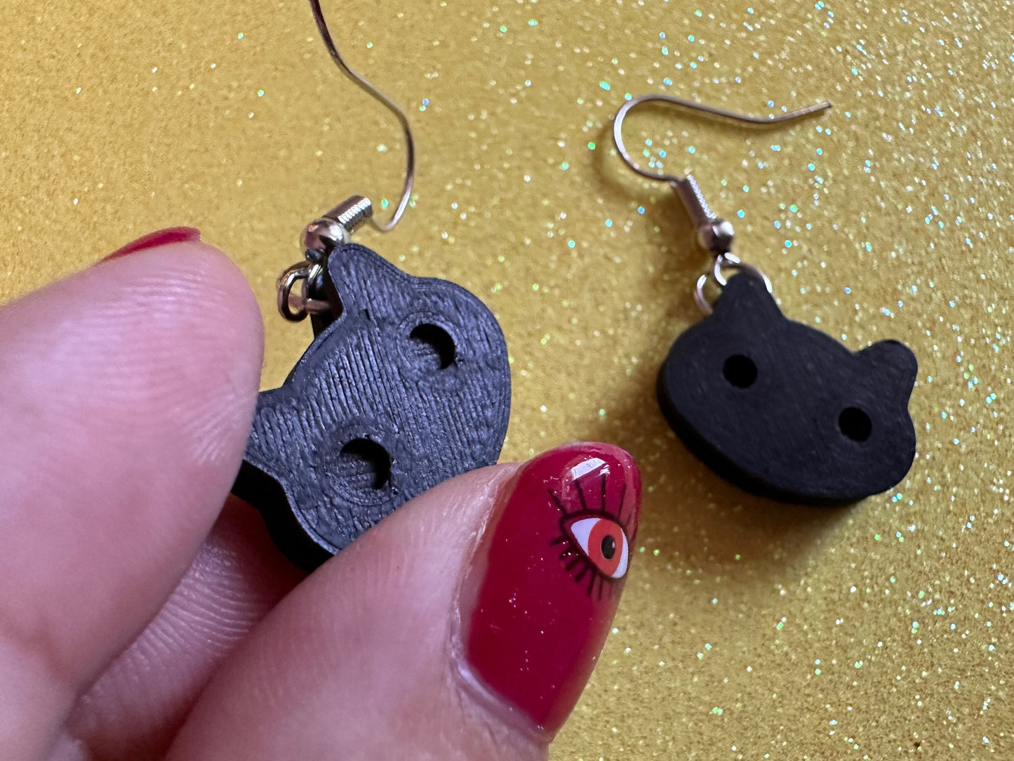 Minimalist Cat Earrings: 3D Printed Cats, Kitty, Kitten, Pussy Cat, Feline, Minimalism, Black Cat, White Cat, Best Gifts for Her/Him/Them