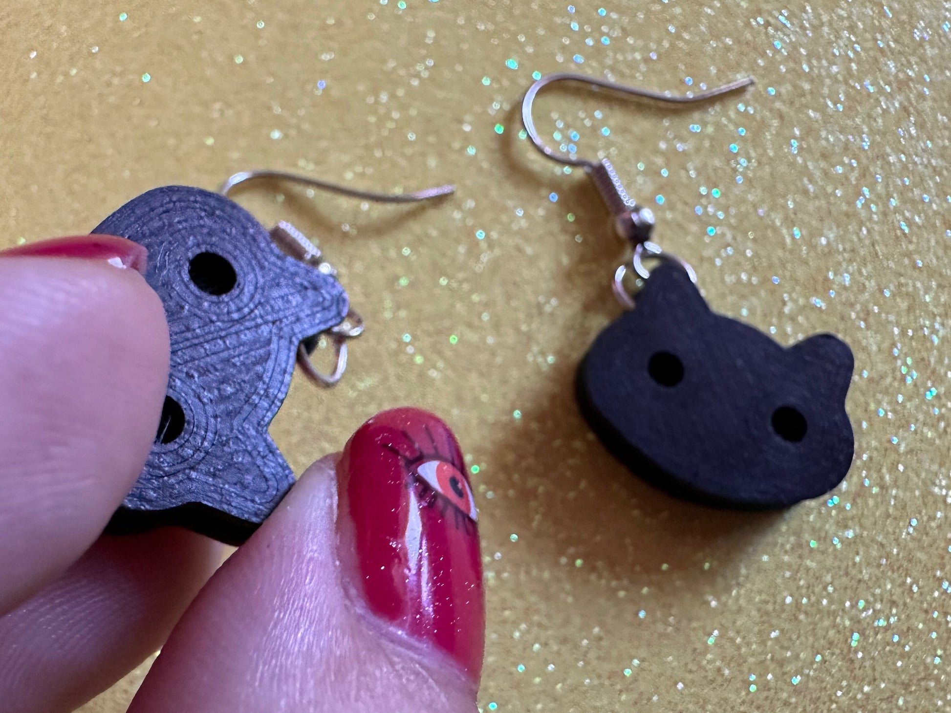 Minimalist Cat Earrings: 3D Printed Cats, Kitty, Kitten, Pussy Cat, Feline, Minimalism, Black Cat, White Cat, Best Gifts for Her/Him/Them
