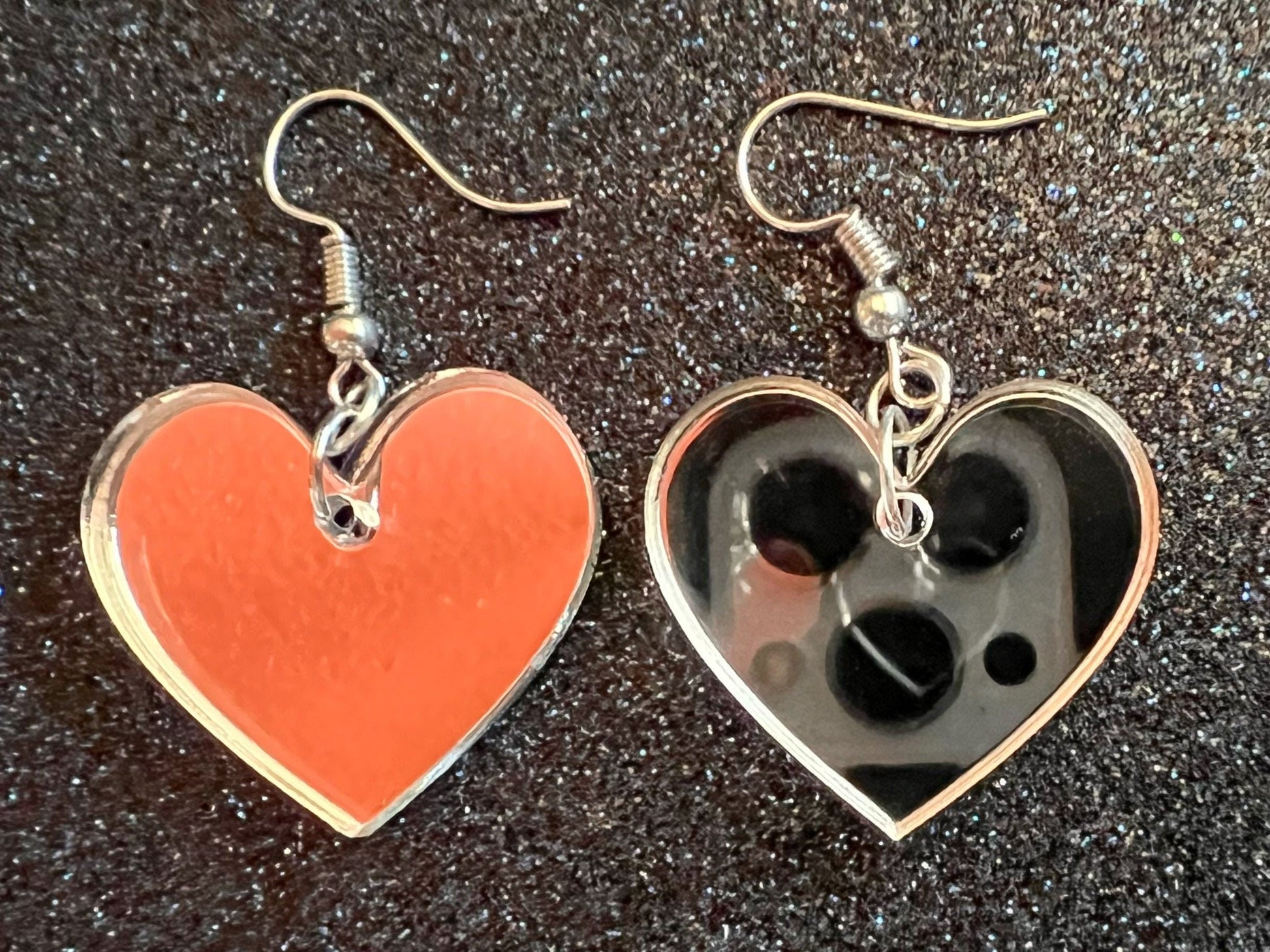 Mirror Heart Earrings: Laser Cut Acrylic Hearts, Love, Valentines Day, Anniversary, Best Gifts for Her/Him/Them