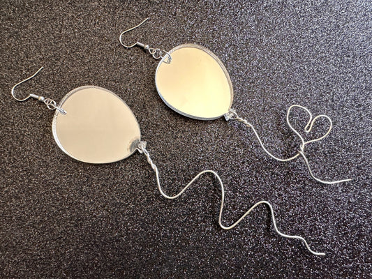 Mirrored Balloon Earrings: Laser Cut Acrylic Balloons, Party, Celebrate, Helium, Birthday, Best Gifts for Her/Him/Them