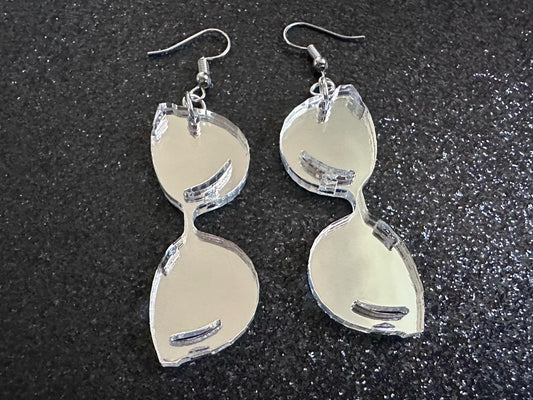 Mirrored Sunglasses Earrings: Laser Cut Acrylic Sunglasses, Costumes, Cool, Novelty, Summer Vibes, Best Gifts for Her/Him/Them