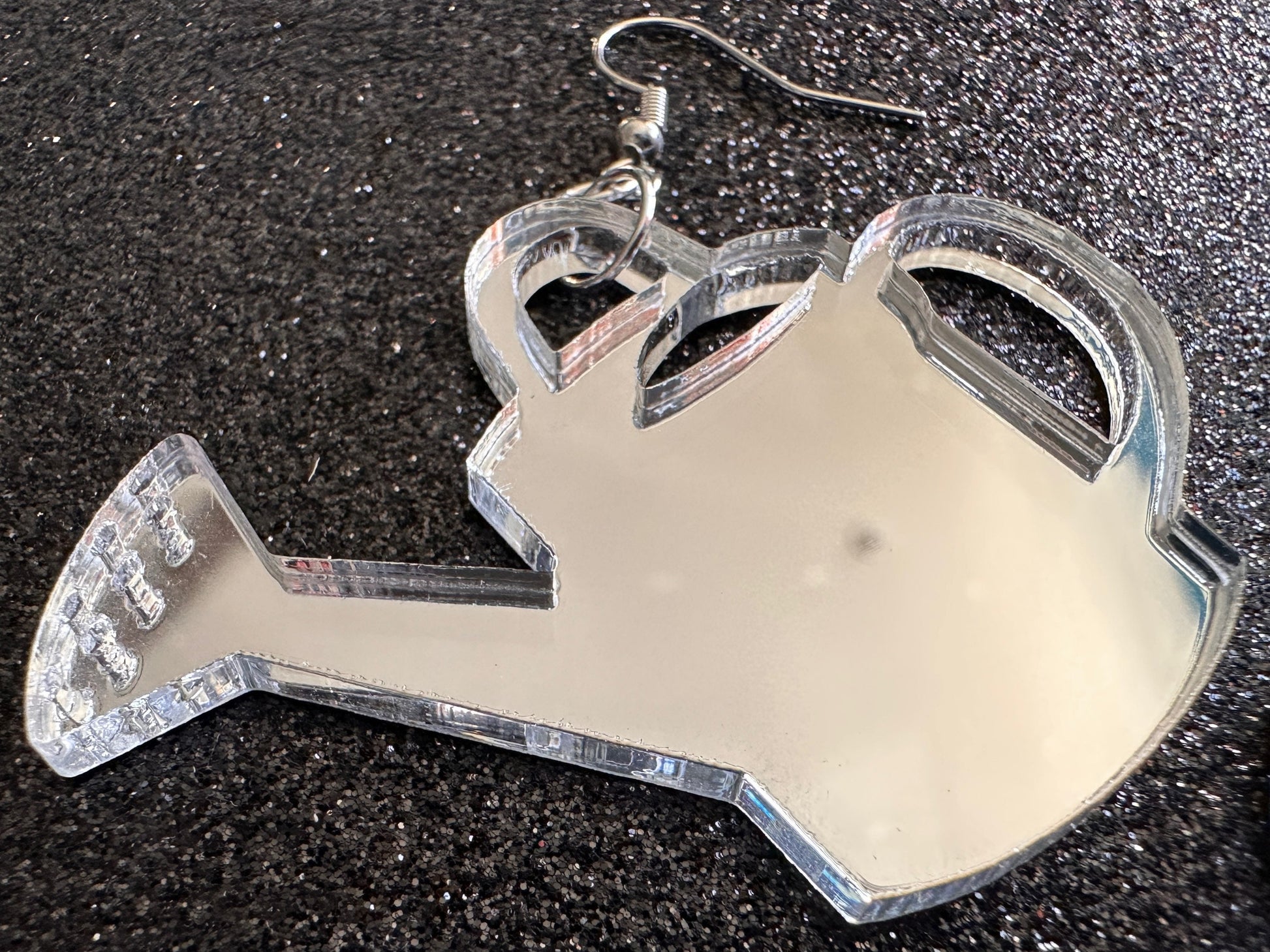 Mirrored Watering Can Earrings: Laser Cut Acrylic, Garden, Gardening, Floral, Plants, Best Gifts for Her/Him/Them
