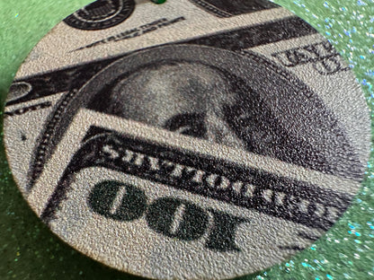 Money Earrings: Laser Cut Acrylic Money Hearts, Cash, Money Bags, US, 100 Dollar Bills, Dollars, Hustle, Rich, Best Gifts for Her/Him/Them