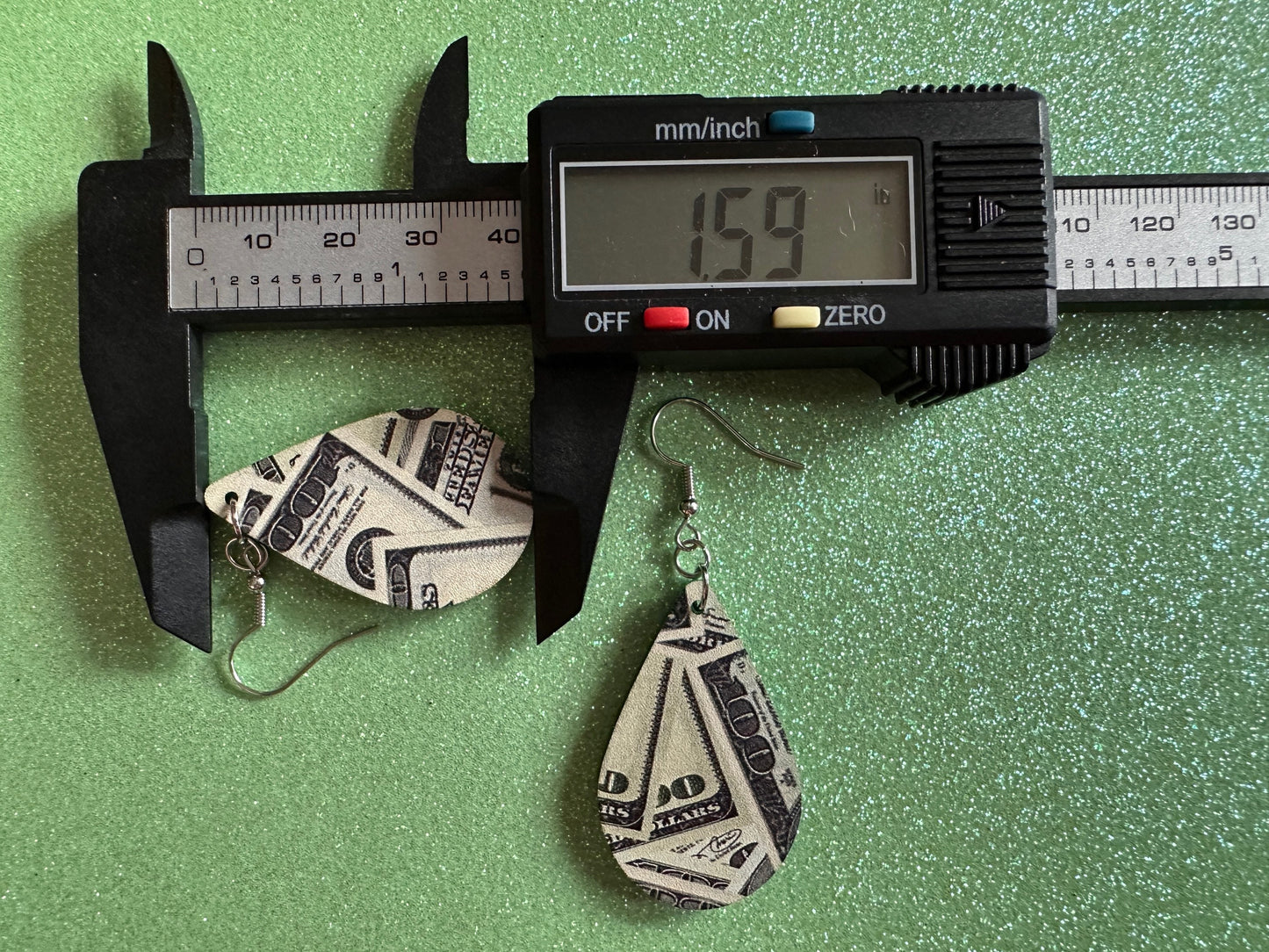Money Earrings: Laser Cut Acrylic Money Hearts, Cash, Money Bags, US, 100 Dollar Bills, Dollars, Hustle, Rich, Best Gifts for Her/Him/Them