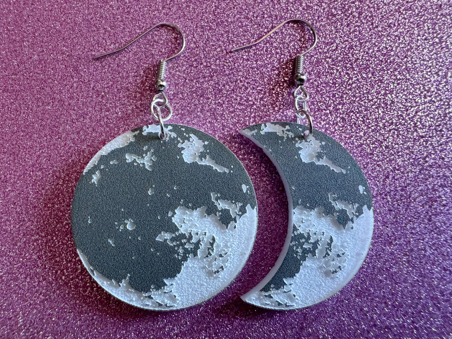 Moon Earrings: Laser Cut Acrylic Moons Earrings, Full Moon, Moon Phase, Astronomy, Crescent Moon, Waxing Moon, Best Gift for Her/Him/Them