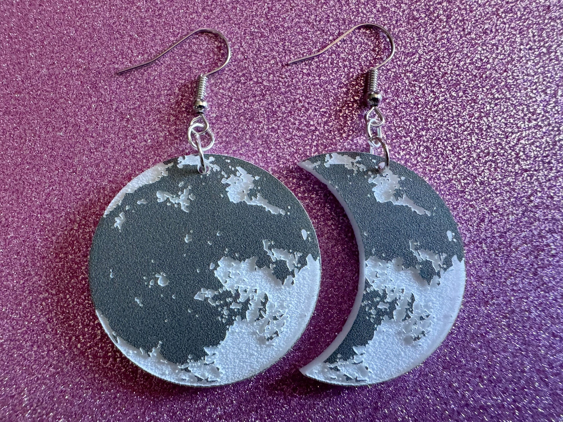 Moon Earrings: Laser Cut Acrylic Moons Earrings, Full Moon, Moon Phase, Astronomy, Crescent Moon, Waxing Moon, Best Gift for Her/Him/Them