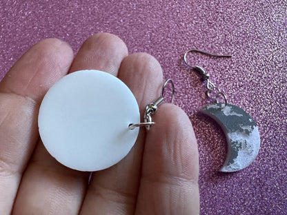 Moon Earrings: Laser Cut Acrylic Moons Earrings, Full Moon, Moon Phase, Astronomy, Crescent Moon, Waxing Moon, Best Gift for Her/Him/Them