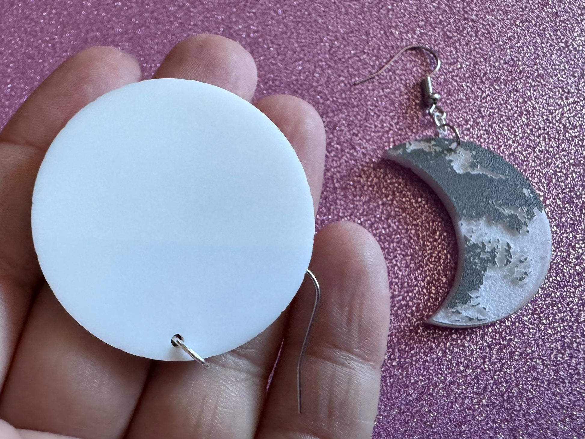 Moon Earrings: Laser Cut Acrylic Moons Earrings, Full Moon, Moon Phase, Astronomy, Crescent Moon, Waxing Moon, Best Gift for Her/Him/Them