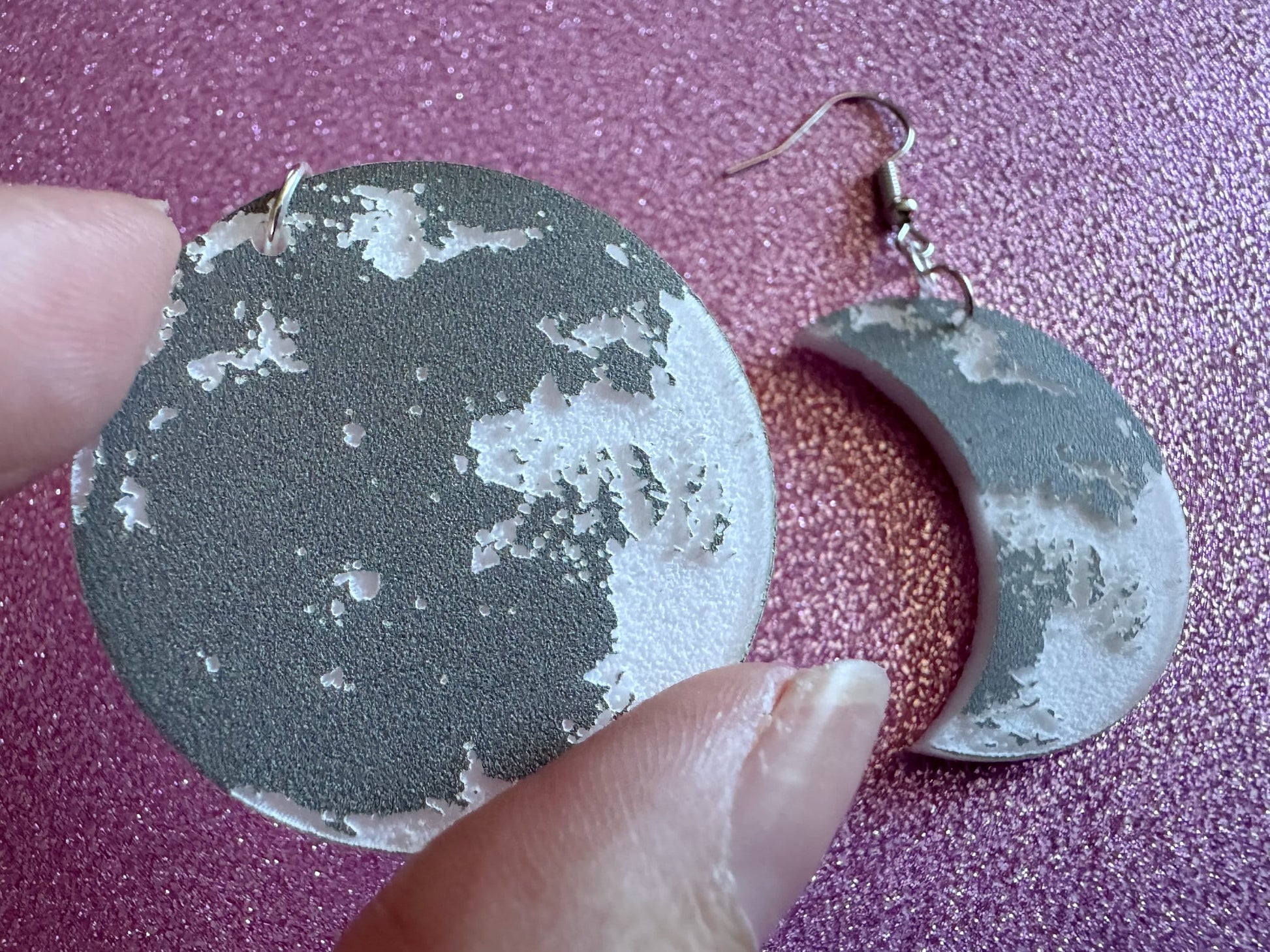 Moon Earrings: Laser Cut Acrylic Moons Earrings, Full Moon, Moon Phase, Astronomy, Crescent Moon, Waxing Moon, Best Gift for Her/Him/Them