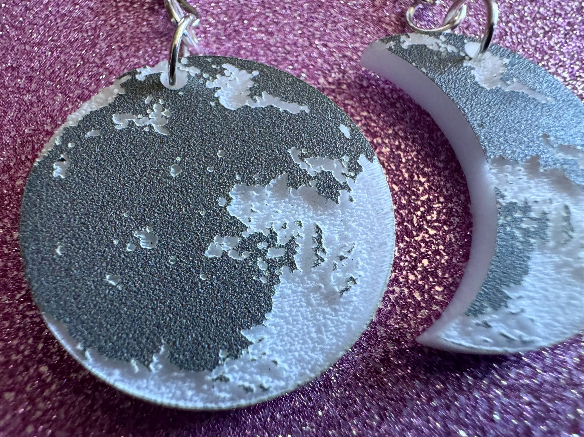 Moon Earrings: Laser Cut Acrylic Moons Earrings, Full Moon, Moon Phase, Astronomy, Crescent Moon, Waxing Moon, Best Gift for Her/Him/Them