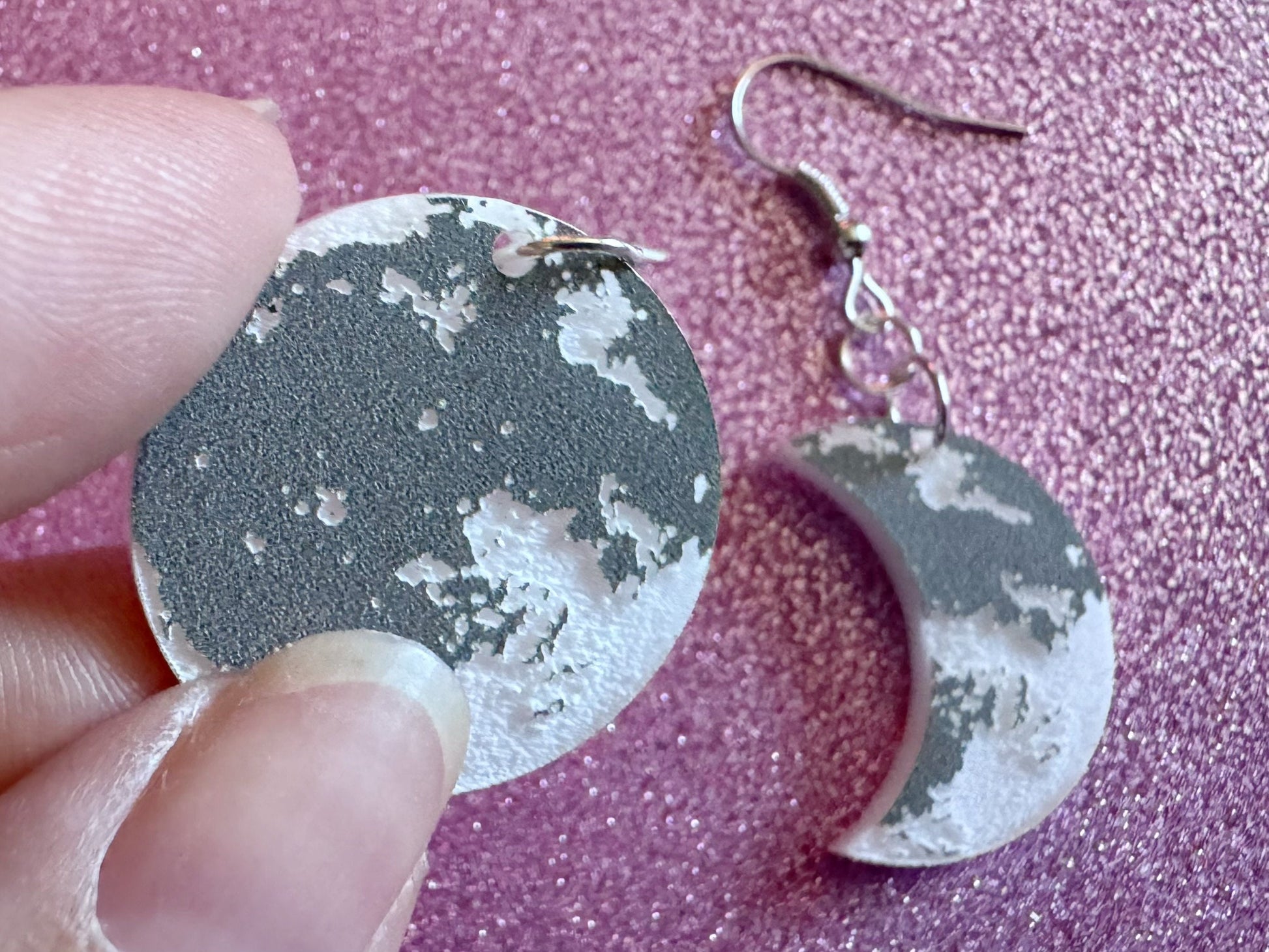 Moon Earrings: Laser Cut Acrylic Moons Earrings, Full Moon, Moon Phase, Astronomy, Crescent Moon, Waxing Moon, Best Gift for Her/Him/Them