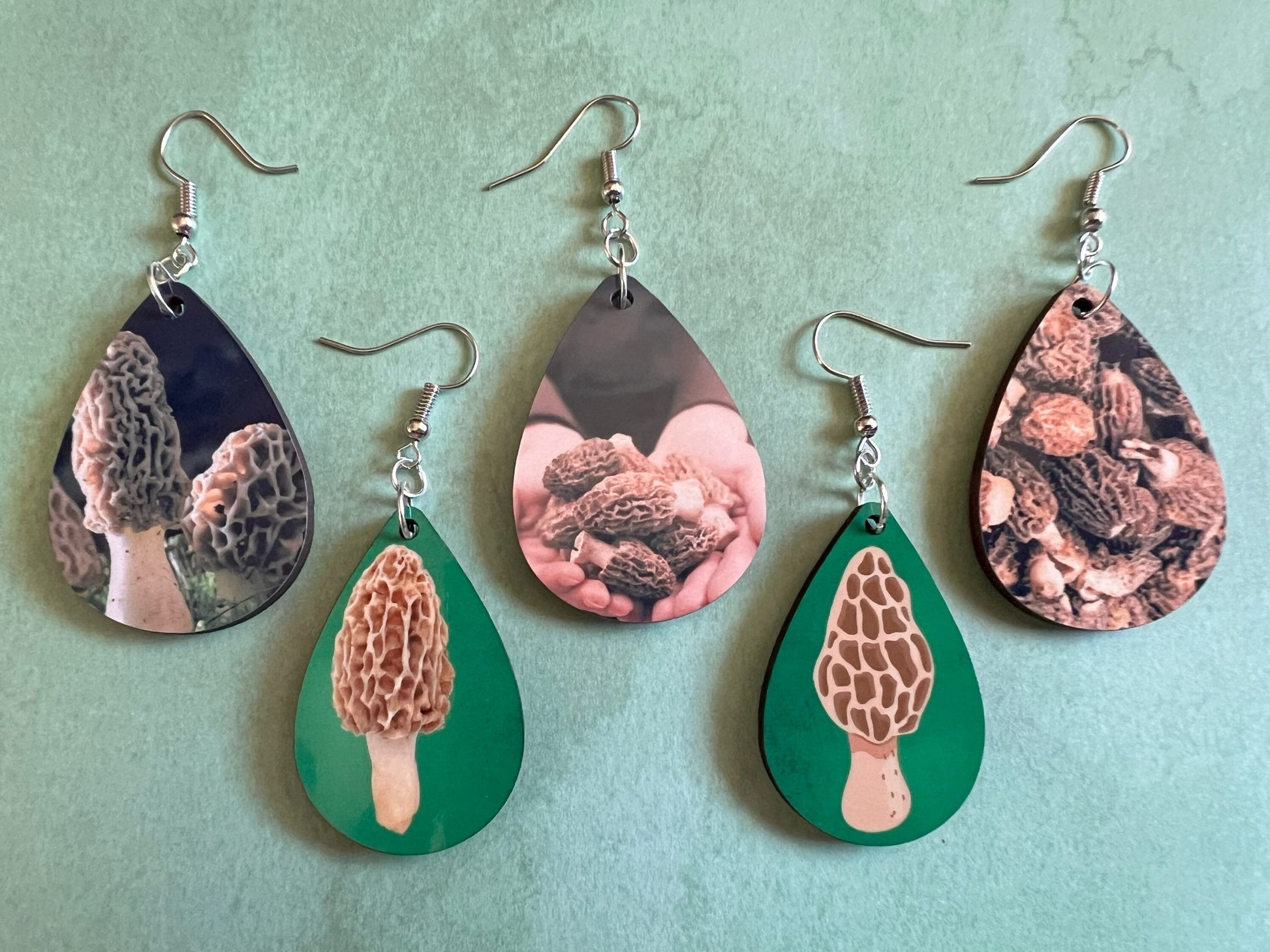 Morel Mushroom Earrings: Mycology, Chanterelle, Bolete, Amanita Mushroom Earrings, Mushroom Jewelry, Sublimated, Best Gifts for Her/Him/Them