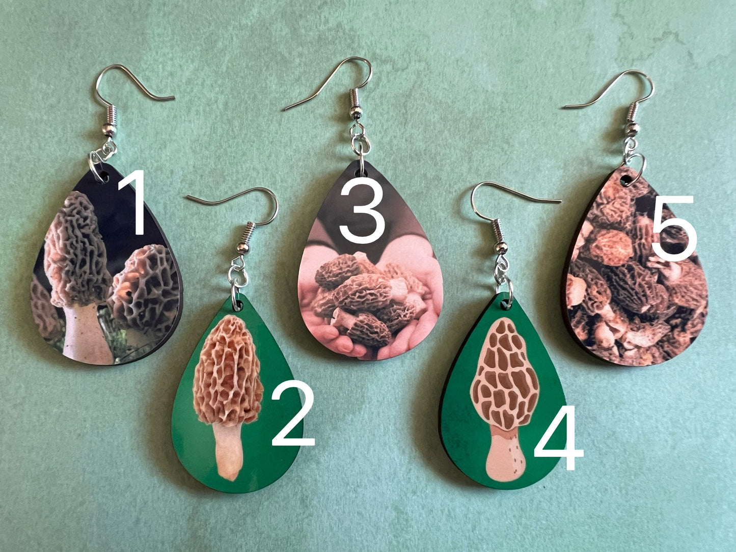 Morel Mushroom Earrings: Mycology, Chanterelle, Bolete, Amanita Mushroom Earrings, Mushroom Jewelry, Sublimated, Best Gifts for Her/Him/Them