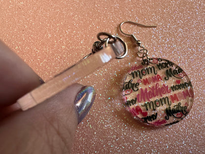 Mother's Day Earrings: Laser Cut Acrylic Earrings, Love Mom, Mommy, Mum, Mother, Mom Gift, Mama, Madre, Family, Best Gifts for Her/Him/Them
