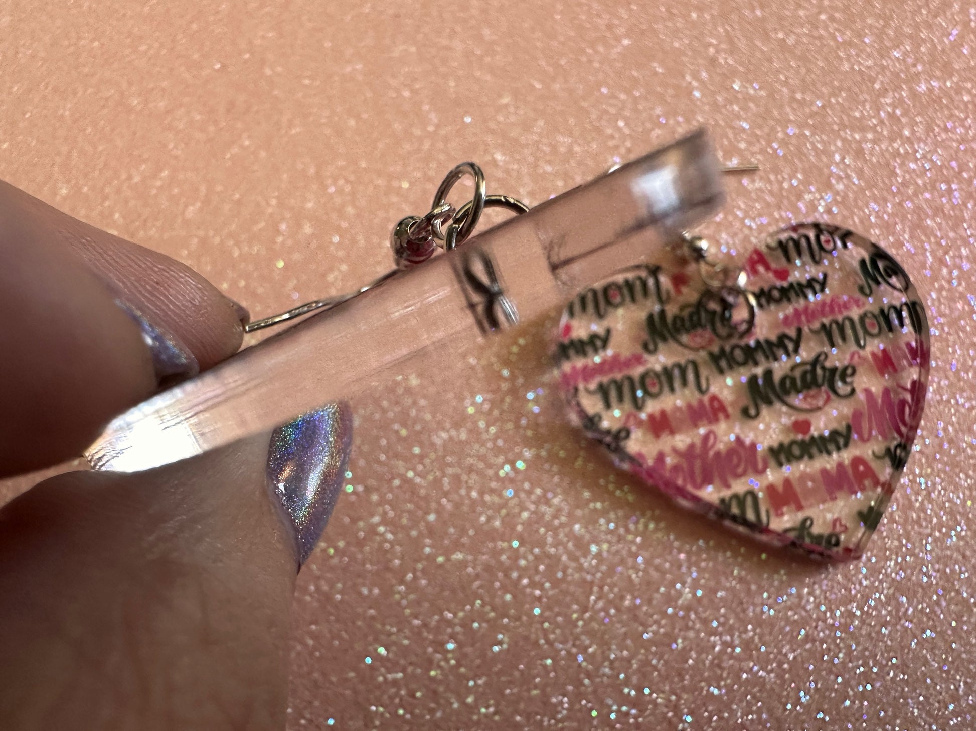 Mother's Day Earrings: Laser Cut Acrylic Earrings, Love Mom, Mommy, Mum, Mother, Mom Gift, Mama, Madre, Family, Best Gifts for Her/Him/Them