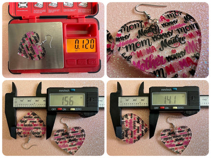 Mother's Day Earrings: Laser Cut Acrylic Earrings, Love Mom, Mommy, Mum, Mother, Mom Gift, Mama, Madre, Family, Best Gifts for Her/Him/Them