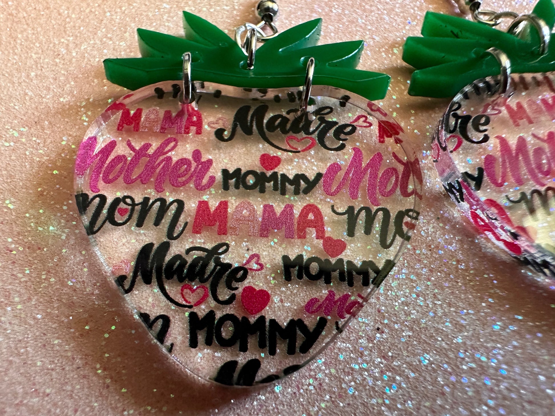 Mother's Day Strawberry Earrings: Laser Cut Acrylic Strawberries, Fruit, Juicy, Mom, Mommy, Mother, Mama, Mum, Best Gifts for Her/Him/Them
