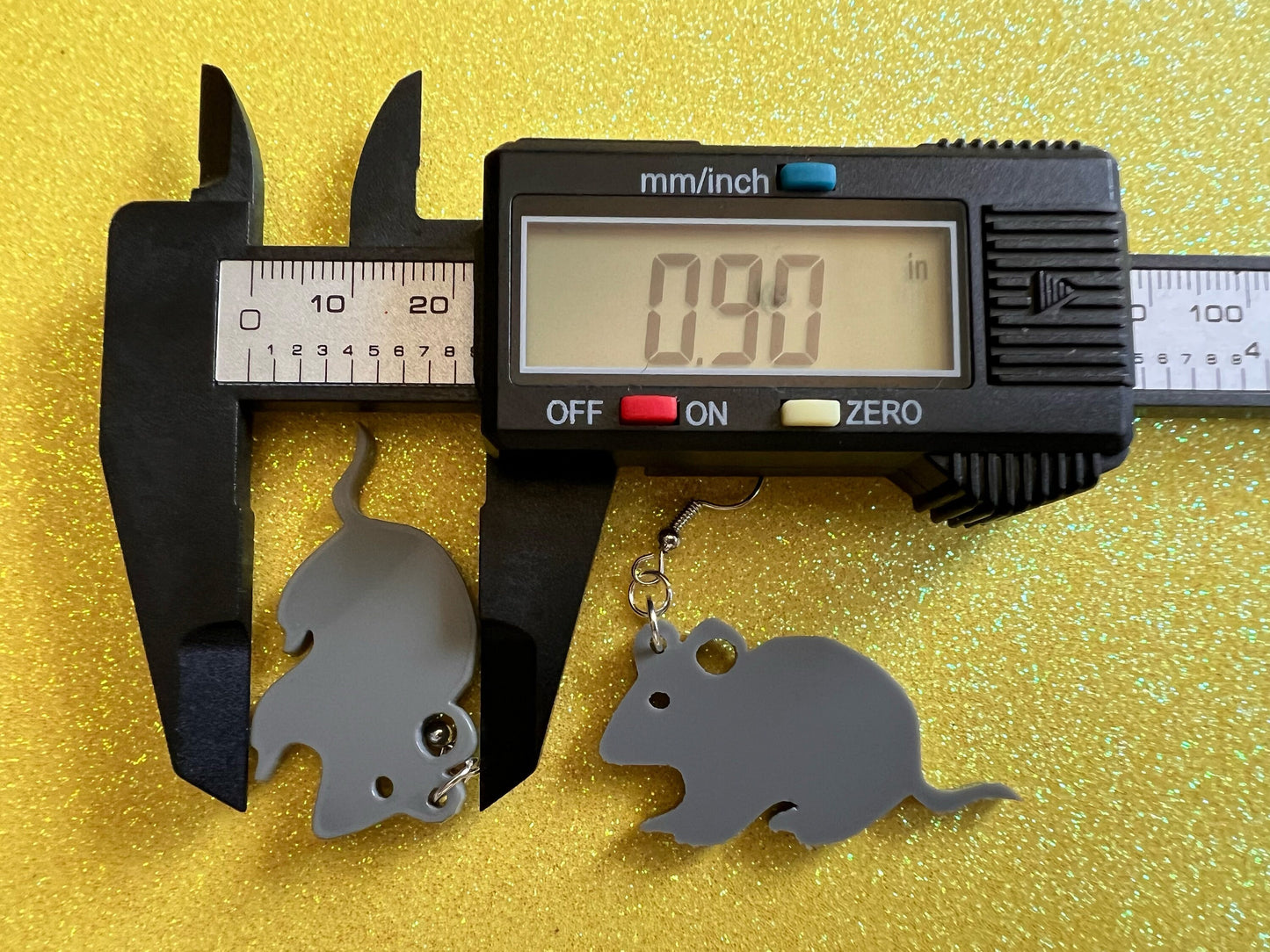 Mouse Earrings: Laser Cut Acrylic Gray Mouse, Simple Mouse Outline, Mouse Silhouette, Pet Mice, Zoo Animals, Best Gifts for Her/Him/Them