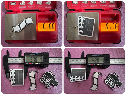 Movie Set Earrings: Laser Cut Acrylic Video Director Earrings, Film, Video Camera, Movies, Cinema, Rolling, Best Gifts for Her/Him/Them