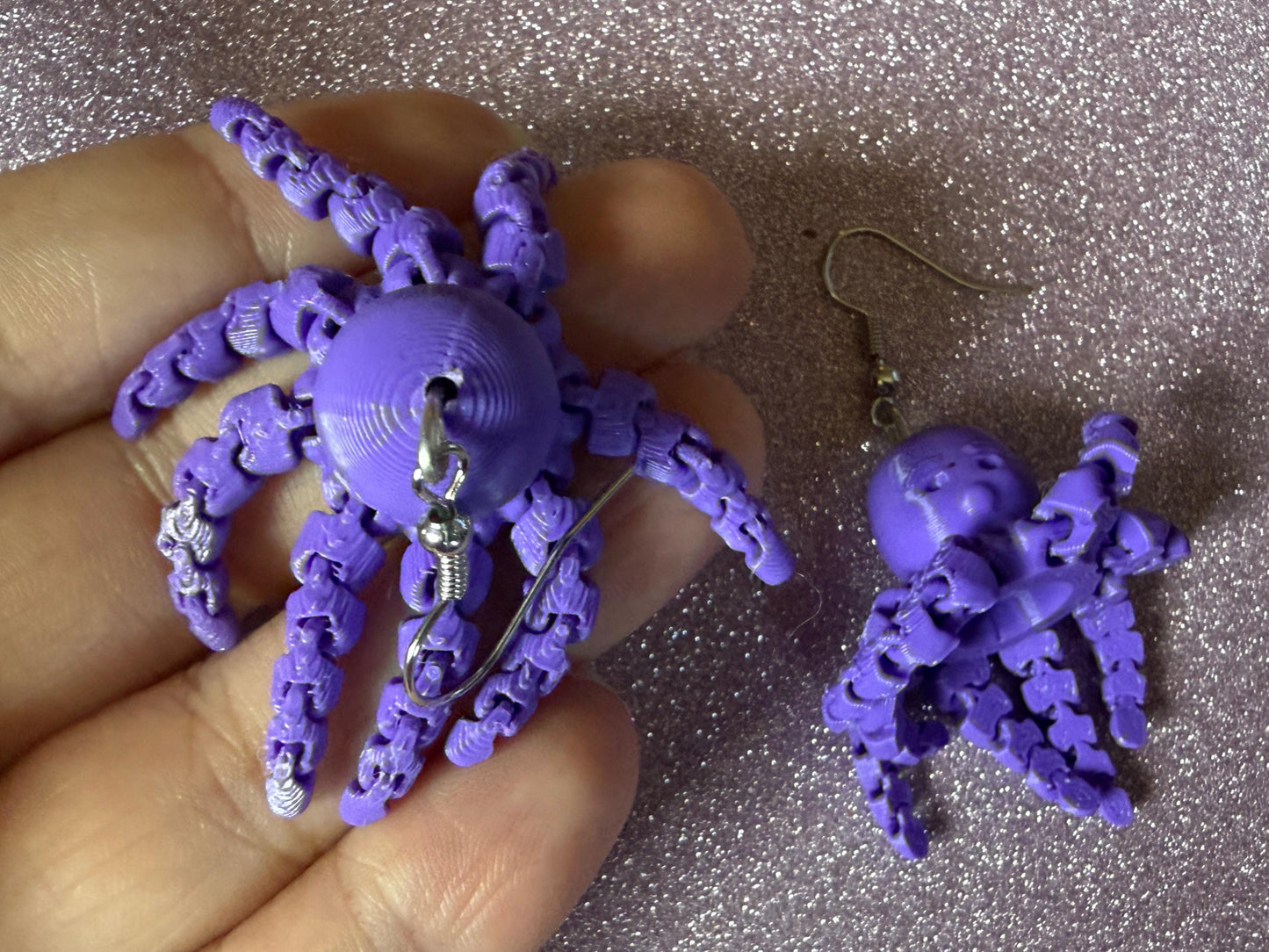 Moving Octopus Earrings: 3D Printed Octopuses, Cephalopods, Ocean Animals, Fish, Sea Creatures, Aquatic, Best Gifts for Her/Him/Them