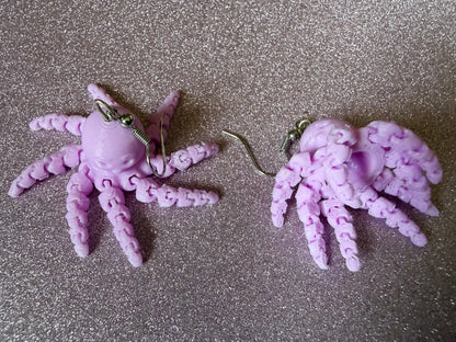Moving Octopus Earrings: 3D Printed Octopuses, Cephalopods, Ocean Animals, Fish, Sea Creatures, Aquatic, Best Gifts for Her/Him/Them