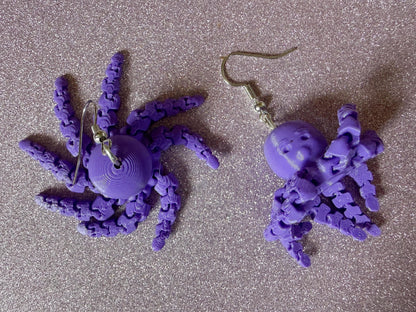 Moving Octopus Earrings: 3D Printed Octopuses, Cephalopods, Ocean Animals, Fish, Sea Creatures, Aquatic, Best Gifts for Her/Him/Them