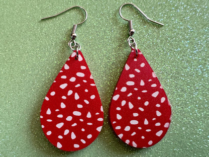 Mushroom Earrings: Laser Cut Acrylic Amanita Caps, Forest Creature, Mushies, Mycology, Fungi, Fungus, Cottage, Best Gifts for Her/Him/Them