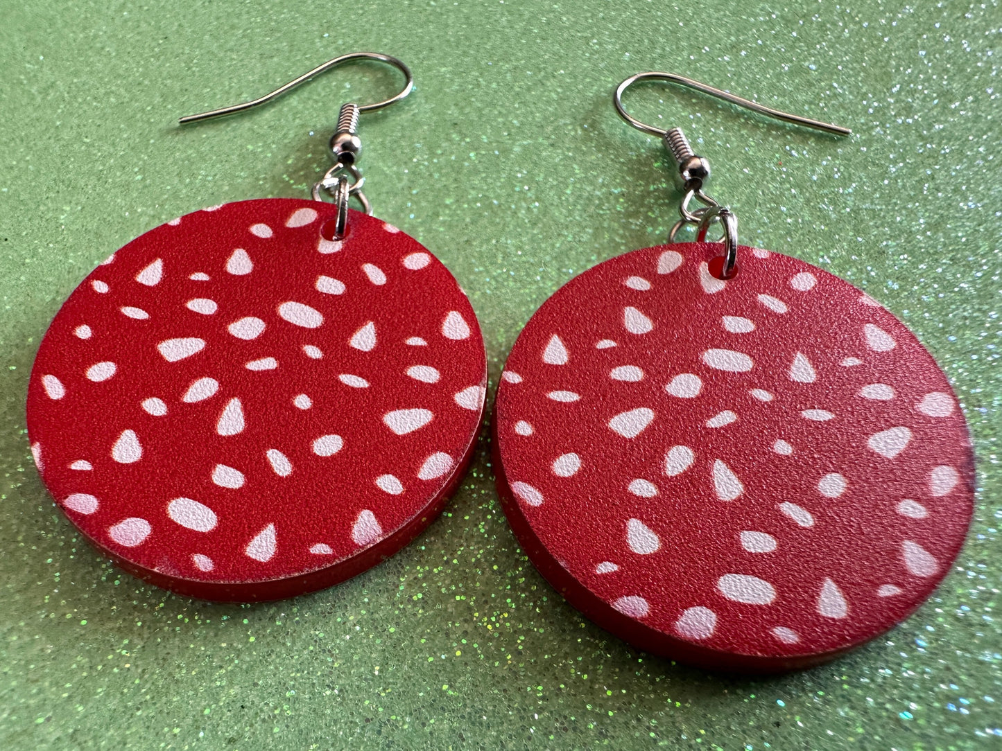 Mushroom Earrings: Laser Cut Acrylic Amanita Caps, Forest Creature, Mushies, Mycology, Fungi, Fungus, Cottage, Best Gifts for Her/Him/Them