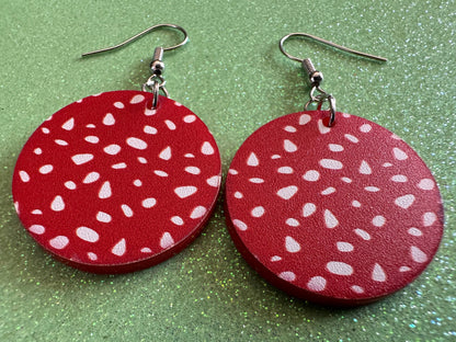 Mushroom Earrings: Laser Cut Acrylic Amanita Caps, Forest Creature, Mushies, Mycology, Fungi, Fungus, Cottage, Best Gifts for Her/Him/Them
