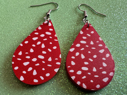 Mushroom Earrings: Laser Cut Acrylic Amanita Caps, Forest Creature, Mushies, Mycology, Fungi, Fungus, Cottage, Best Gifts for Her/Him/Them