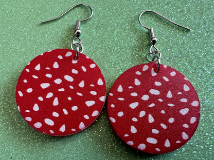 Mushroom Earrings: Laser Cut Acrylic Amanita Caps, Forest Creature, Mushies, Mycology, Fungi, Fungus, Cottage, Best Gifts for Her/Him/Them