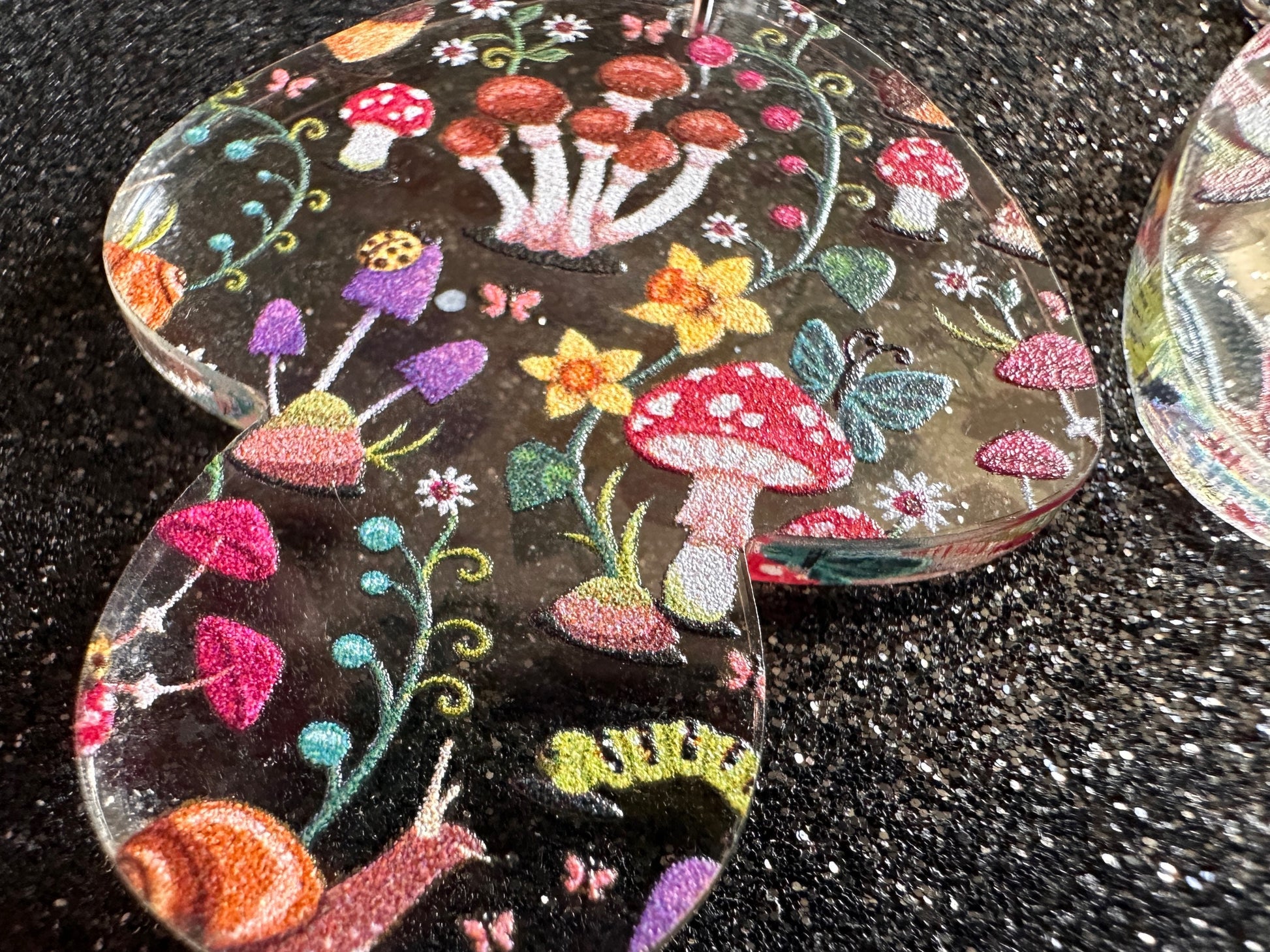 Mushroom Earrings: Laser Cut Acrylic Mushrooms, Mushies, Trees, Snails, Amanita, Forest, Green, Cottage, Best Gifts for Her/Him/Them