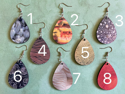 Mushroom Earrings: Mycology, Morel, Chanterelle, Bolete, Amanita Mushroom Earrings, Green Earrings, Sublimated, Best Gifts for Her/Him/Them