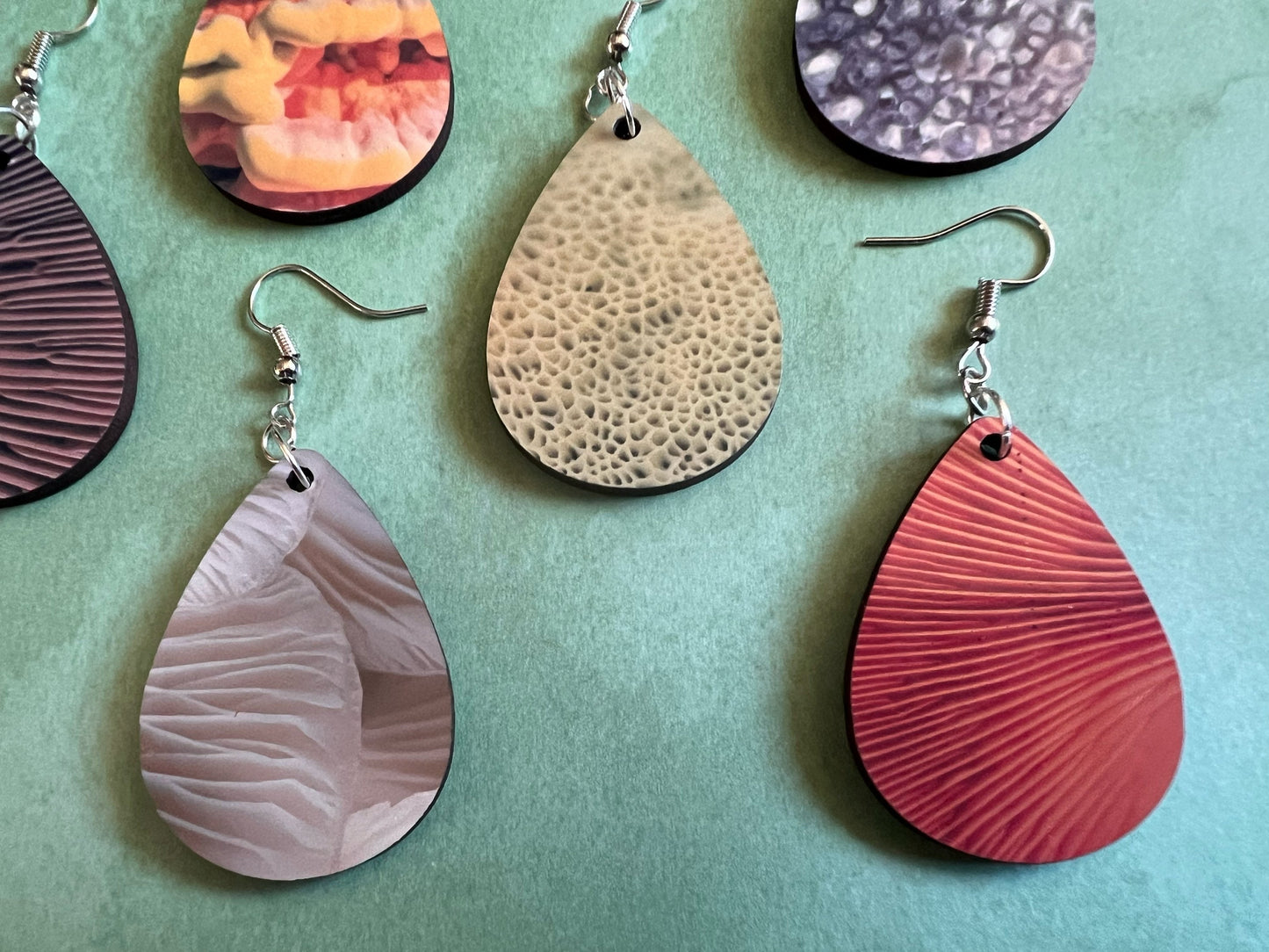 Mushroom Earrings: Mycology, Morel, Chanterelle, Bolete, Amanita Mushroom Earrings, Green Earrings, Sublimated, Best Gifts for Her/Him/Them