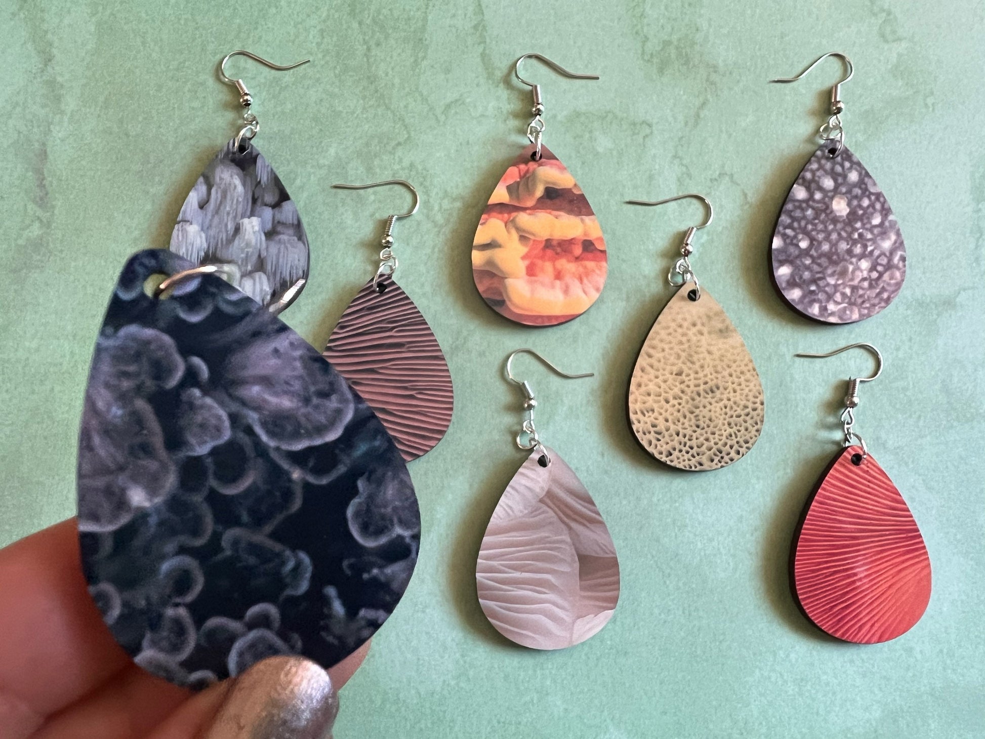 Mushroom Earrings: Mycology, Morel, Chanterelle, Bolete, Amanita Mushroom Earrings, Green Earrings, Sublimated, Best Gifts for Her/Him/Them