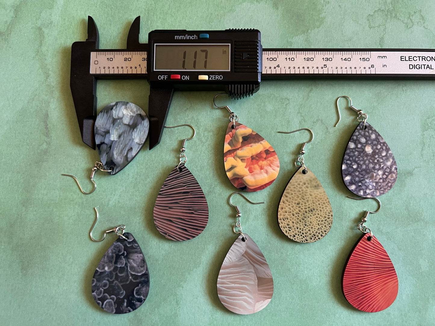 Mushroom Earrings: Mycology, Morel, Chanterelle, Bolete, Amanita Mushroom Earrings, Green Earrings, Sublimated, Best Gifts for Her/Him/Them