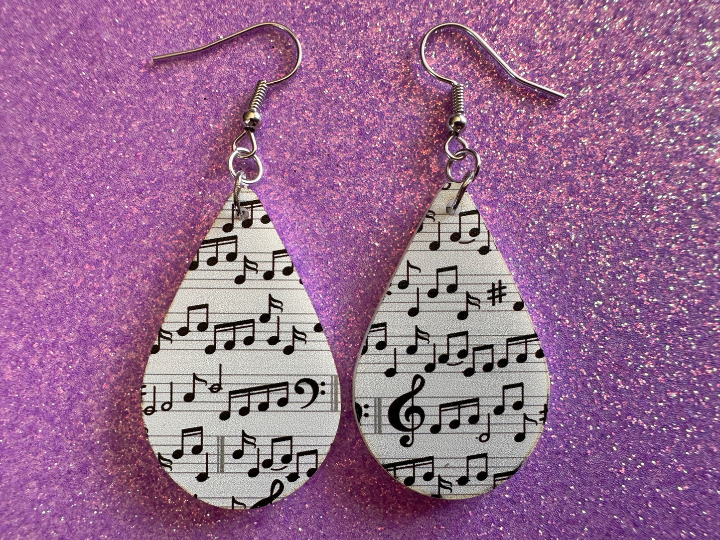 Music Note Earrings: Laser Cut Acrylic Sheet Music, Piano, Classical, Concert, Musical, Musician, Treble Cleff, Best Gifts for Her/Him/Them