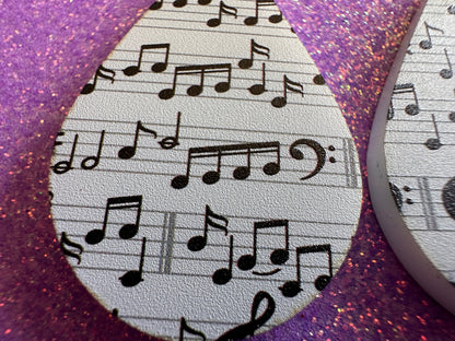 Music Note Earrings: Laser Cut Acrylic Sheet Music, Piano, Classical, Concert, Musical, Musician, Treble Cleff, Best Gifts for Her/Him/Them