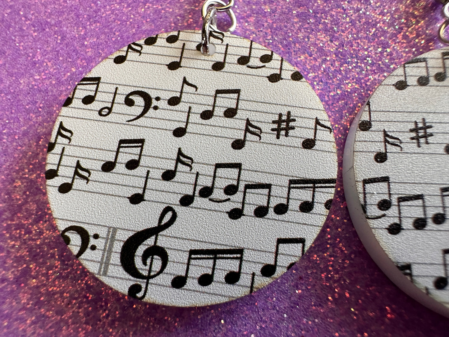 Music Note Earrings: Laser Cut Acrylic Sheet Music, Piano, Classical, Concert, Musical, Musician, Treble Cleff, Best Gifts for Her/Him/Them