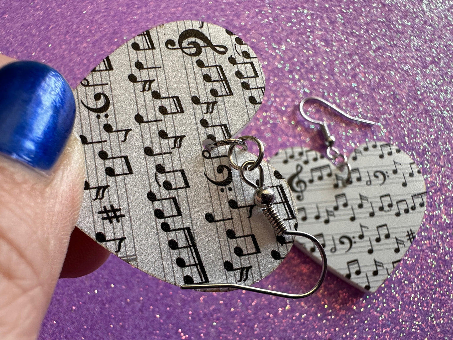Music Note Earrings: Laser Cut Acrylic Sheet Music, Piano, Classical, Concert, Musical, Musician, Treble Cleff, Best Gifts for Her/Him/Them