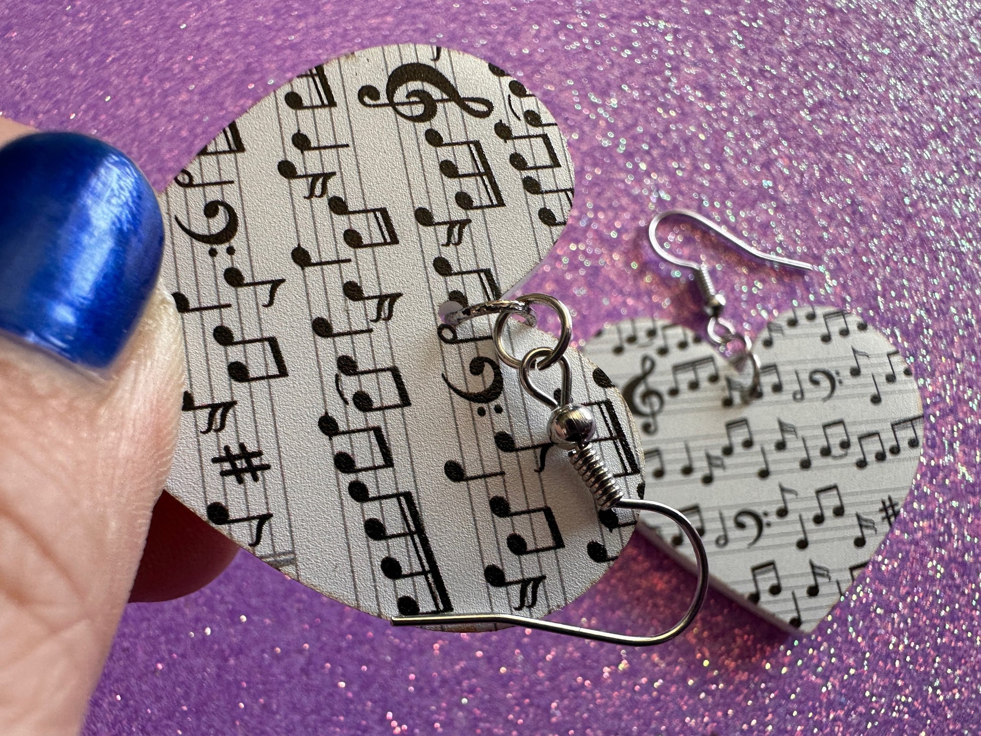 Music Note Earrings: Laser Cut Acrylic Sheet Music, Piano, Classical, Concert, Musical, Musician, Treble Cleff, Best Gifts for Her/Him/Them