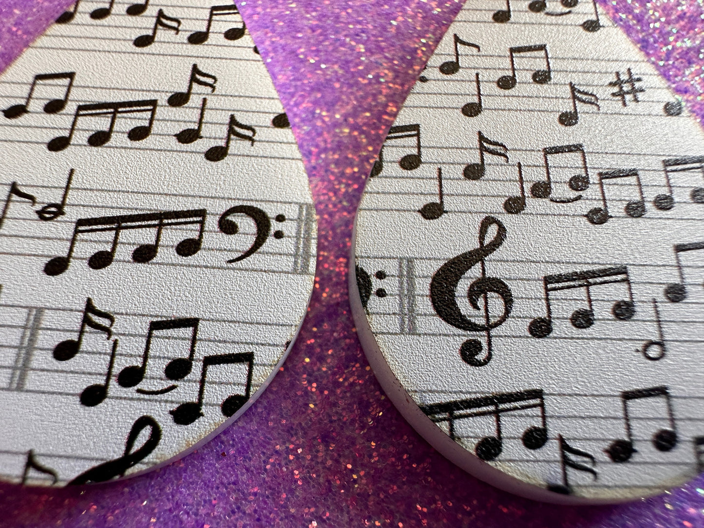 Music Note Earrings: Laser Cut Acrylic Sheet Music, Piano, Classical, Concert, Musical, Musician, Treble Cleff, Best Gifts for Her/Him/Them