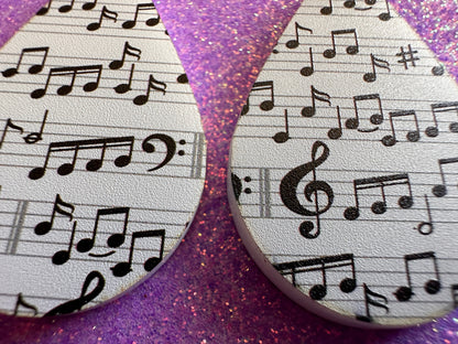 Music Note Earrings: Laser Cut Acrylic Sheet Music, Piano, Classical, Concert, Musical, Musician, Treble Cleff, Best Gifts for Her/Him/Them