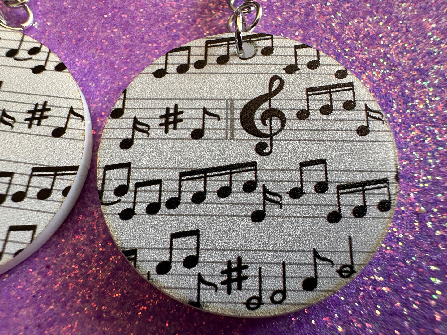 Music Note Earrings: Laser Cut Acrylic Sheet Music, Piano, Classical, Concert, Musical, Musician, Treble Cleff, Best Gifts for Her/Him/Them