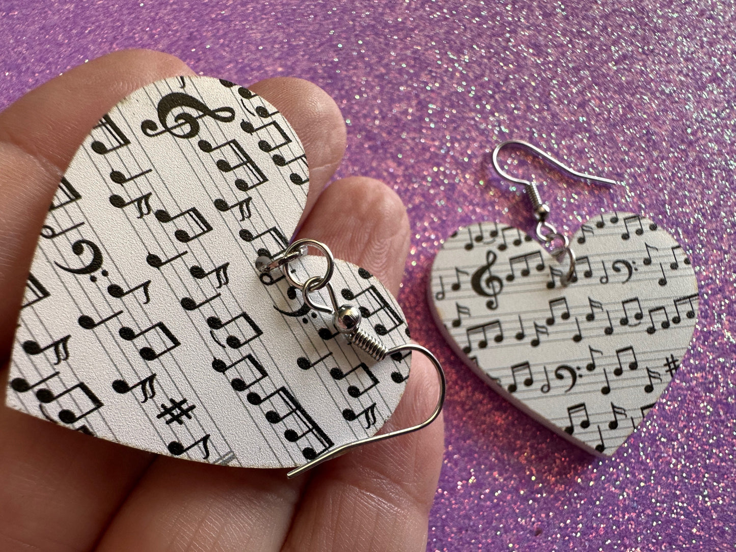 Music Note Earrings: Laser Cut Acrylic Sheet Music, Piano, Classical, Concert, Musical, Musician, Treble Cleff, Best Gifts for Her/Him/Them