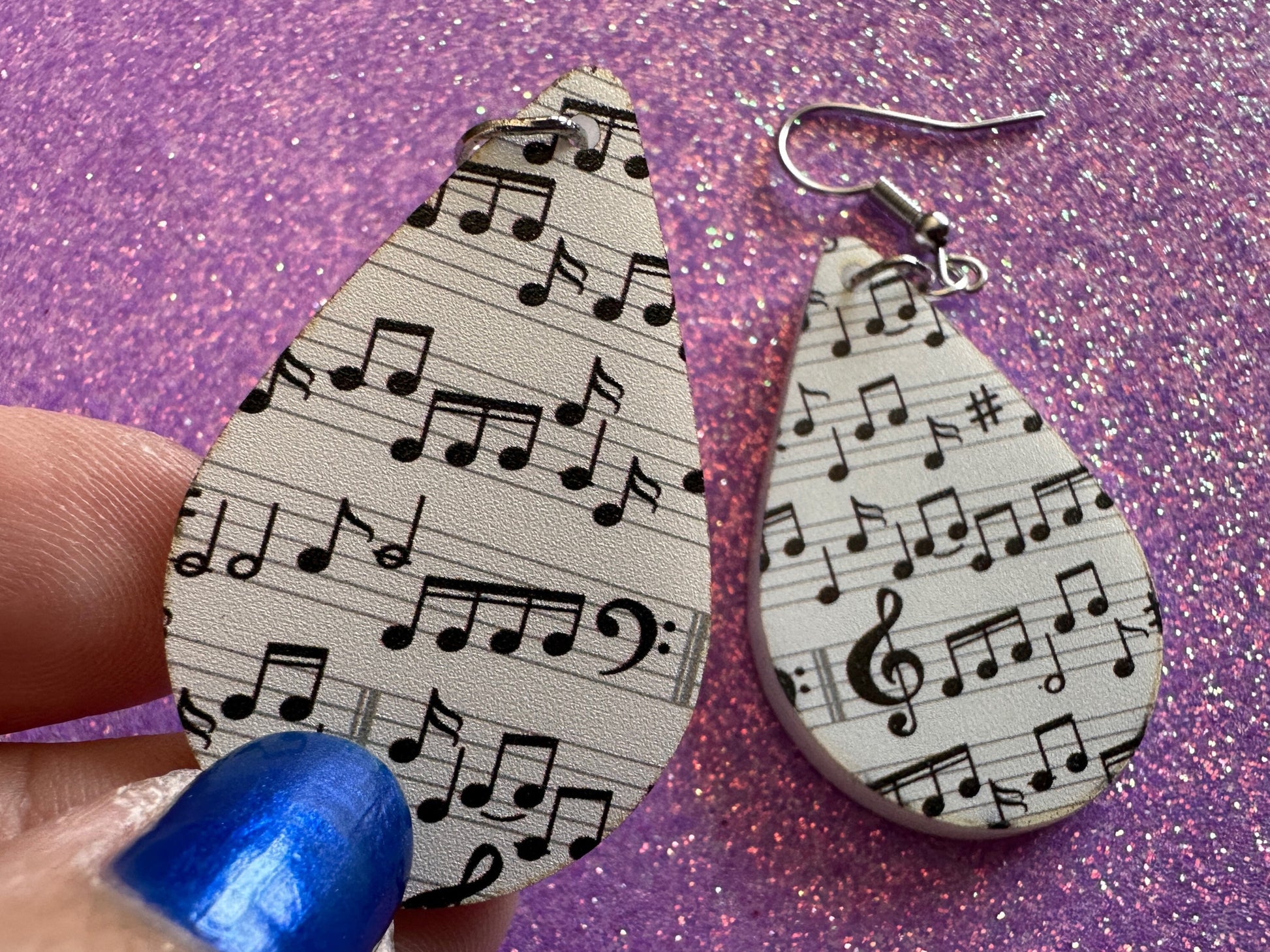 Music Note Earrings: Laser Cut Acrylic Sheet Music, Piano, Classical, Concert, Musical, Musician, Treble Cleff, Best Gifts for Her/Him/Them